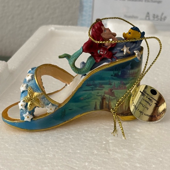 Bradford Exchange Disney Once Upon a Slipper Ornaments Sleeping Beauty and Ariel - Picture 4 of 15